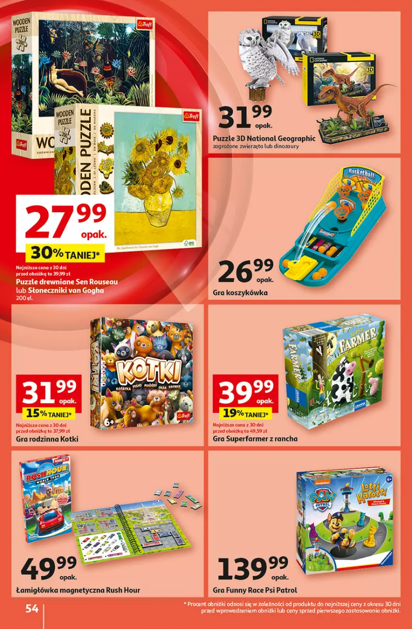 Gazetka promocyjna Auchan - Pewność Niskich Cen Hipermarket - ważna 31.10 do 06.11.2024 - strona 62 - produkty: Dinozaur, Gra, Psi Patrol, Puzzle, Zwierzęta