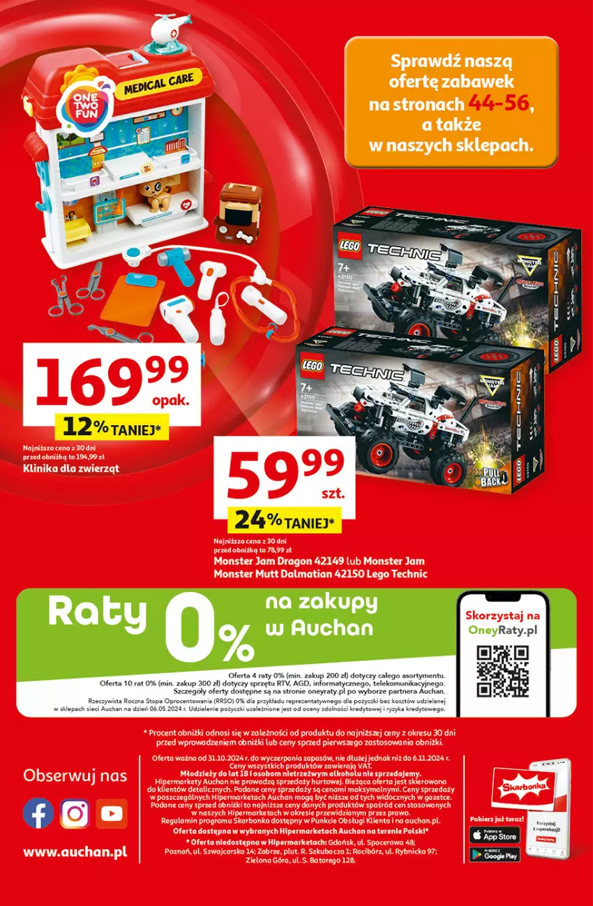 Gazetka promocyjna Auchan - Pewność Niskich Cen Hipermarket - ważna 31.10 do 06.11.2024 - strona 64 - produkty: Acer, Cars, Gra, LEGO, LEGO Technic, Ser