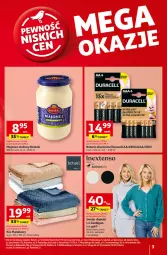 Gazetka promocyjna Auchan - Pewność Niskich Cen Hipermarket - Gazetka - ważna od 06.11 do 06.11.2024 - strona 3 - produkty: Majonez, Duracell, Sweter, Koc, AEG, Kardigan, Baterie alkaliczne