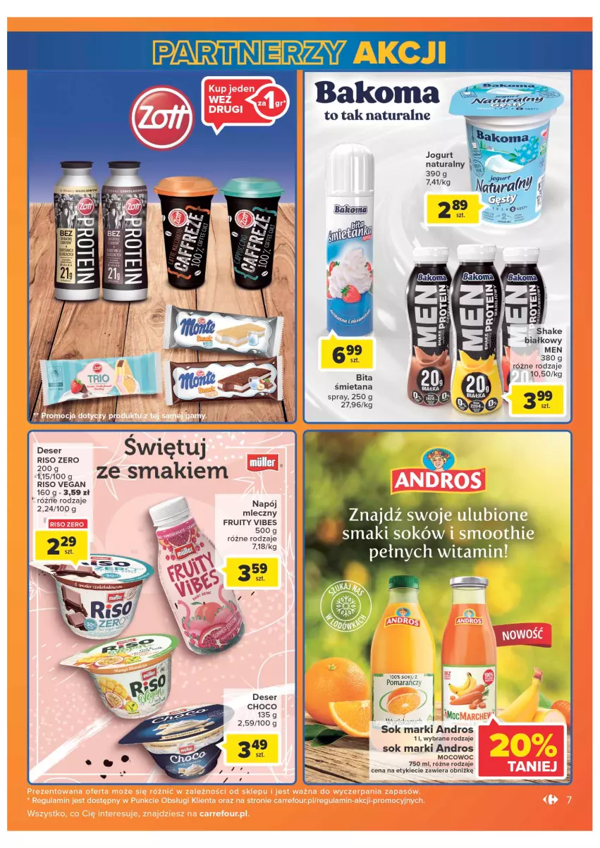 Gazetka promocyjna Carrefour - Gazetka Market - ważna 04.05 do 28.05.2022 - strona 7 - produkty: Bakoma, Deser, Jogurt, Ser, Sok