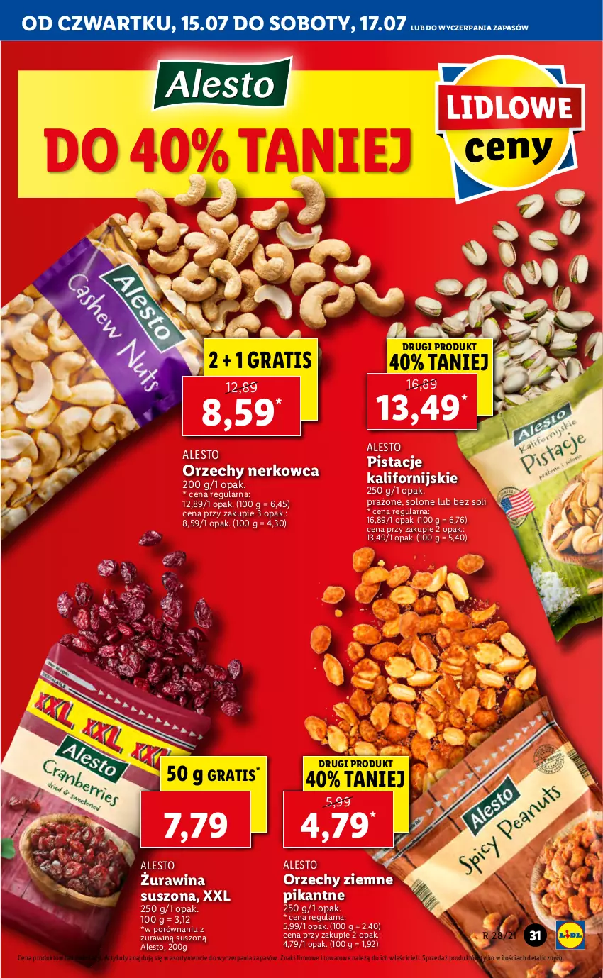 Gazetka promocyjna Lidl - GAZETKA - ważna 15.07 do 17.07.2021 - strona 31 - produkty: Gra, Pistacje, Por