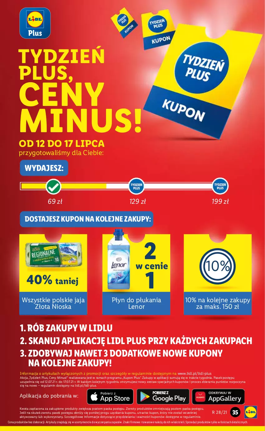 Gazetka promocyjna Lidl - GAZETKA - ważna 15.07 do 17.07.2021 - strona 35 - produkty: Gra, Jaja, Lenor, Olej, Pasek, Płyn do płukania, Rama