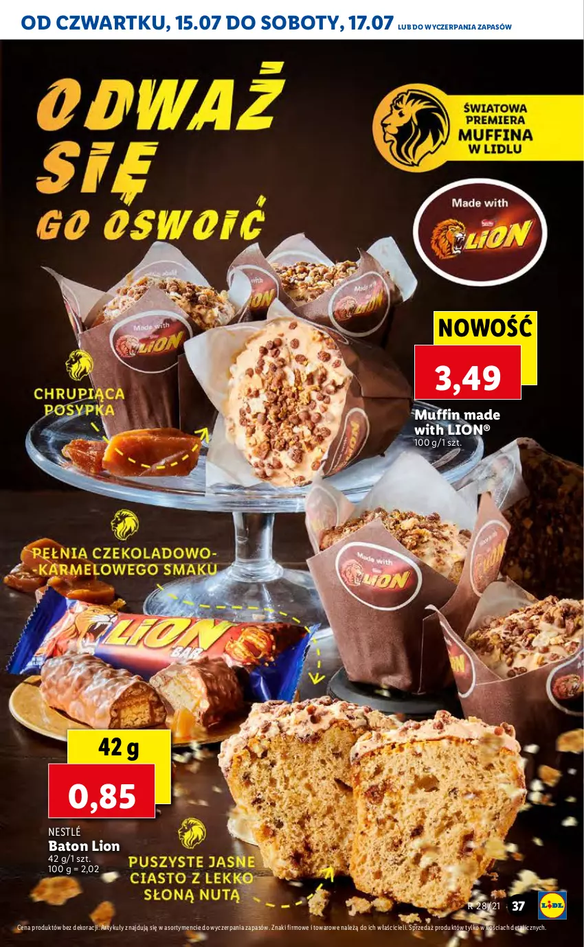 Gazetka promocyjna Lidl - GAZETKA - ważna 15.07 do 17.07.2021 - strona 37 - produkty: Baton, Lion, Nestlé