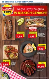Gazetka promocyjna Lidl - GAZETKA - Gazetka - ważna od 17.07 do 17.07.2021 - strona 10 - produkty: Top, Pstrąg tęczowy, Stek, Tusz, Pstrąg, Tuńczyk, Grill, Kiełbasa, Mięso, Kiełbasa śląska