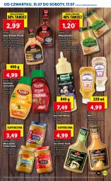 Gazetka promocyjna Lidl - GAZETKA - Gazetka - ważna od 17.07 do 17.07.2021 - strona 13 - produkty: Ketchup, Sos, Mus, Hamburger, Sos czosnkowy, Burger, Kotlin, Kamis, Mango, Heinz, Musztarda, LG