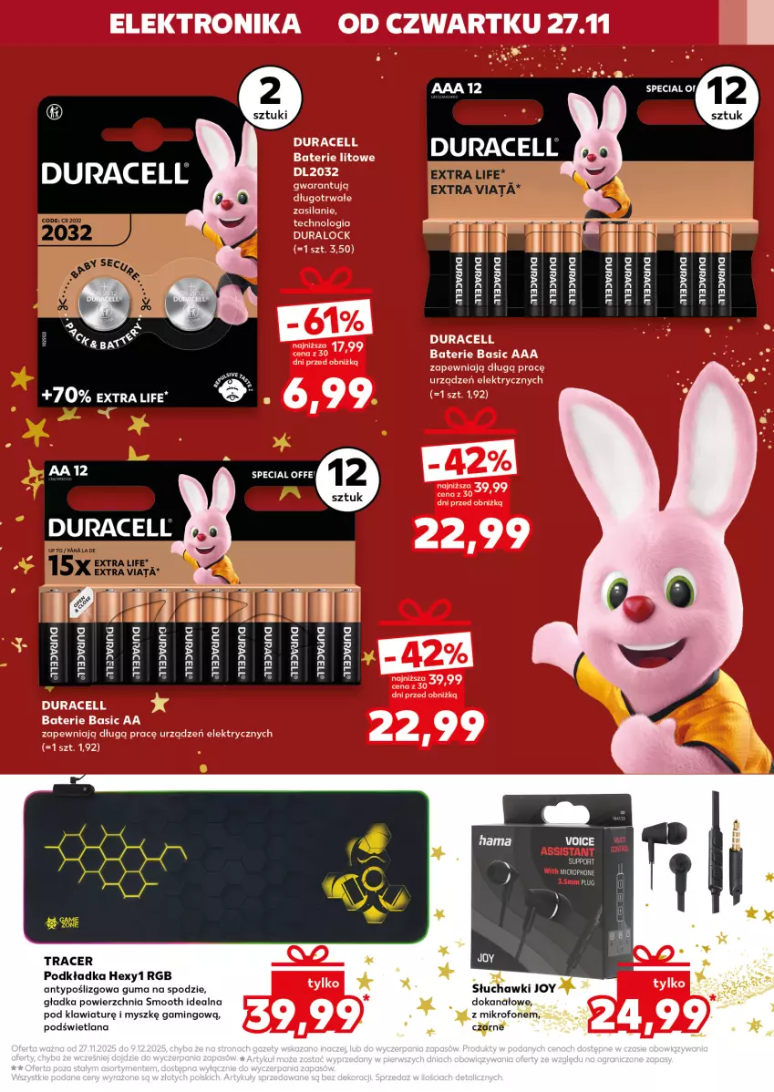Gazetka promocyjna Kaufland - Kaufland - ważna 04.12 do 09.12.2025 - strona 45 - produkty: Acer, Duracell, LANA, Mikrofon, Mysz, Podkład, Podkładka, Słuchawki