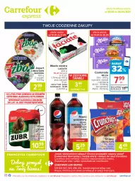 Gazetka promocyjna Carrefour - Gazetka Express - Gazetka - ważna od 26.04 do 26.04.2021 - strona 2 - produkty: Piwa, Piwo, Gra, 7up, Jogurt, Chipsy, Mirinda, Kosz, Pepsi, Czekolada, Napój gazowany, Bakoma, Crunchips, Masło, Napój, Milka