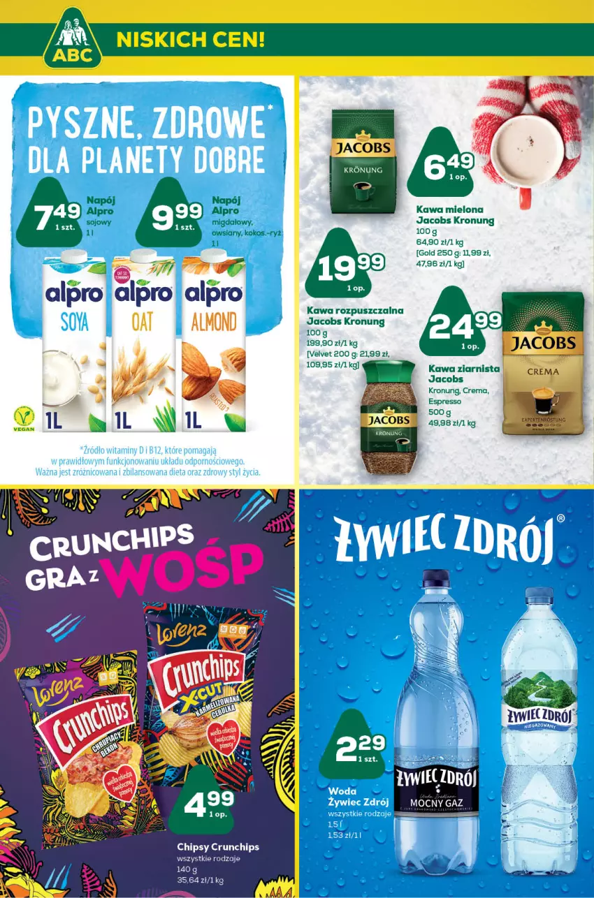 Gazetka promocyjna ABC - Gazetka - ważna 30.12.2022 do 12.01.2023 - strona 6 - produkty: Alpro, Chipsy, Crunchips, Jacobs, Kawa, Kawa mielona, Kawa ziarnista, Kokos, Napój, Ryż, Velvet