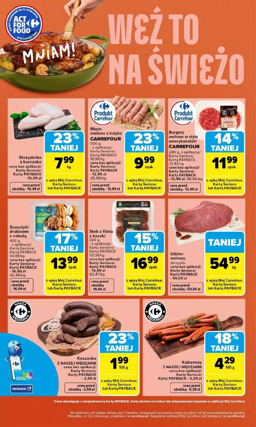 Gazetka promocyjna Carrefour - Gazetka Weź to na świeżo - ważna 18.05 do 23.05.2026 - strona 2 - produkty: Burger, Fa, Kabanos, Kasza, Kaszanka, Kurczak, Stek, Udziec wołowy