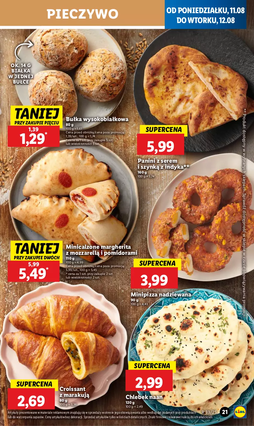 Gazetka promocyjna Lidl - GAZETKA - ważna 11.08 do 12.08.2025 - strona 23 - produkty: Bułka, Chleb, Croissant, Piec, Pieczywo, Pizza, Ser, Sok