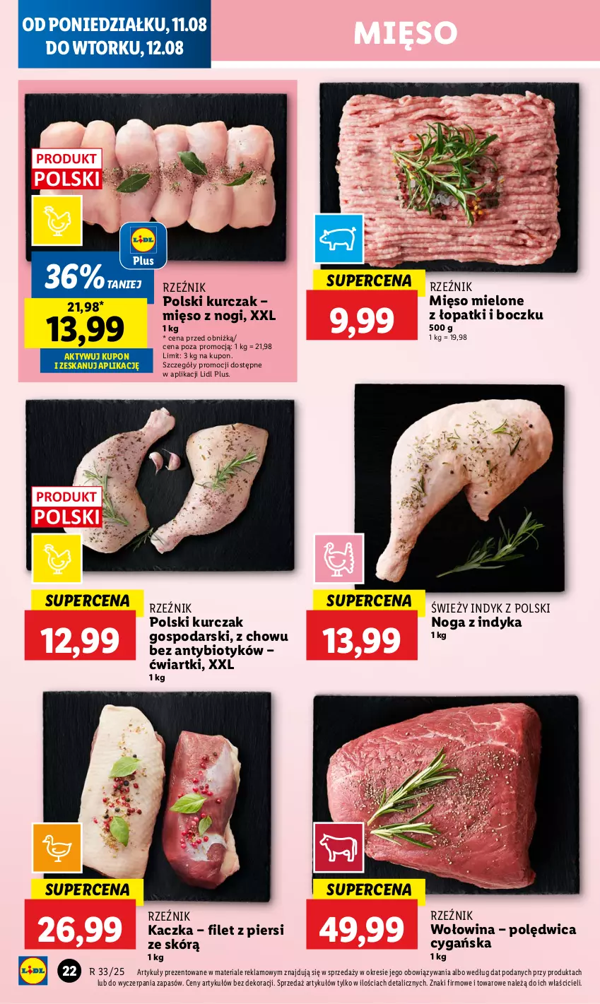 Gazetka promocyjna Lidl - GAZETKA - ważna 11.08 do 12.08.2025 - strona 24 - produkty: Kaczka, Kurczak, Mięso, Mięso mielone, Polędwica, Wołowina