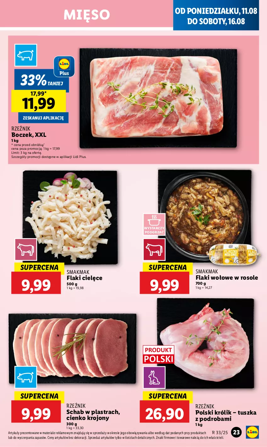 Gazetka promocyjna Lidl - GAZETKA - ważna 11.08 do 12.08.2025 - strona 25 - produkty: Boczek, Flaki, Flaki wołowe, Królik, Mięso, Tusz