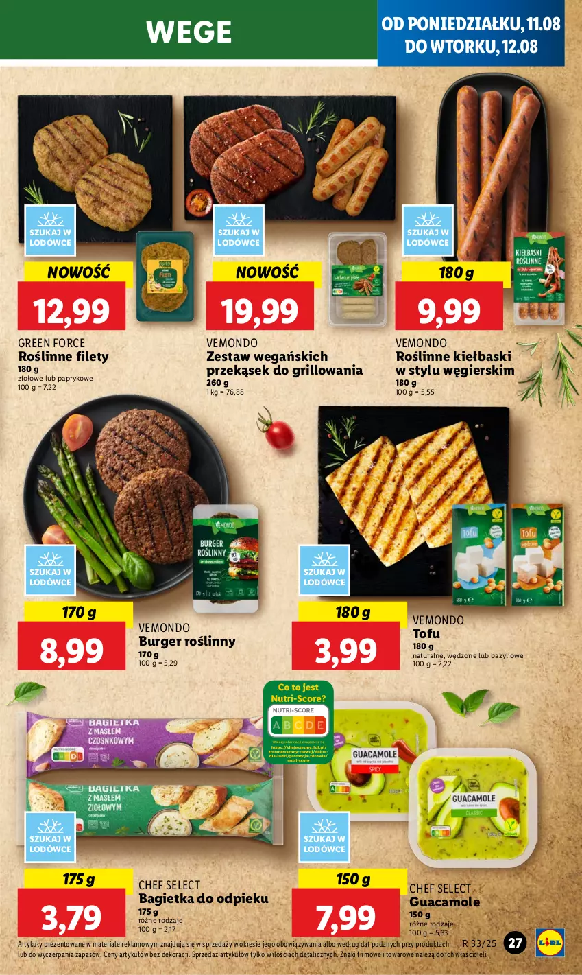 Gazetka promocyjna Lidl - GAZETKA - ważna 11.08 do 12.08.2025 - strona 29 - produkty: Amol, Bagietka, Bazyl, Burger, Grill, Roślinne kiełbaski, Tofu