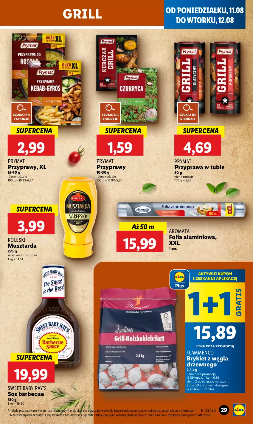 Gazetka promocyjna Lidl - GAZETKA - ważna 11.08 do 12.08.2025 - strona 31 - produkty: Folia aluminiowa, Gra, Grill, Mus, Musztarda, Prymat, Przyprawy, Sos