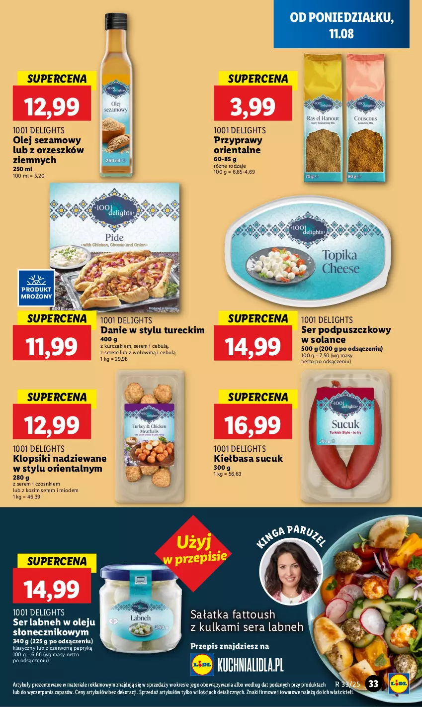 Gazetka promocyjna Lidl - GAZETKA - ważna 11.08 do 12.08.2025 - strona 35 - produkty: Fa, Kiełbasa, Klopsiki, Kurczak, Olej, Olej sezamowy, Przyprawy, Sałat, Sałatka, Ser, Sezam, Solan