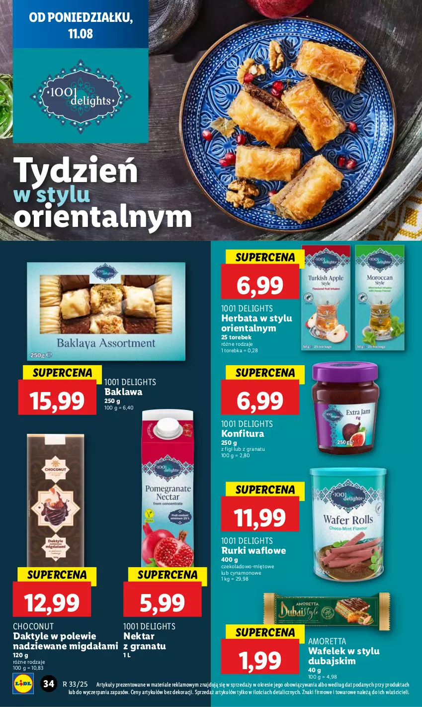 Gazetka promocyjna Lidl - GAZETKA - ważna 11.08 do 12.08.2025 - strona 36 - produkty: Daktyle, Figi, Gra, Granat, Herbata, Konfitura, Nektar, Rurki, Torebka, Wafelek