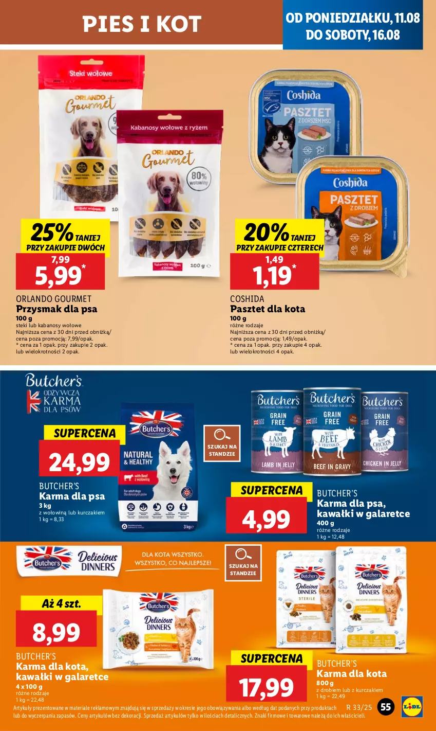 Gazetka promocyjna Lidl - GAZETKA - ważna 11.08 do 12.08.2025 - strona 61 - produkty: Gala, Kabanos, Kawa, Kurczak, Pasztet, Przysmak dla psa, Stek