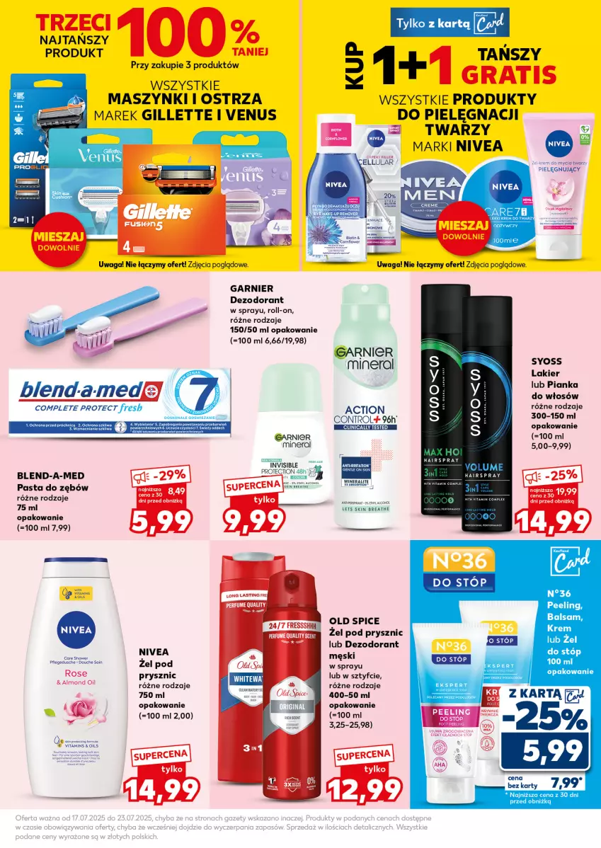 Gazetka promocyjna Kaufland - Mocny Start - ważna 21.07 do 23.07.2025 - strona 21 - produkty: Blend-a-Med, Control, Dezodorant, Garnier, Gillette, Gin, Gra, Lakier, Lovi, Nivea, Old Spice, Peeling, Perfum, Venus, Waga