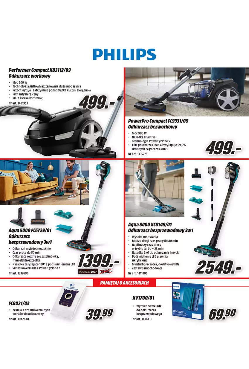 Gazetka promocyjna Media Markt - Wielkanoc - ważna 10.03 do 03.04.2021 - strona 23 - produkty: Mięta, Odkurzacz, Odkurzacz bezprzewodowy, Philips, Sok, Szczotka, Wkładki