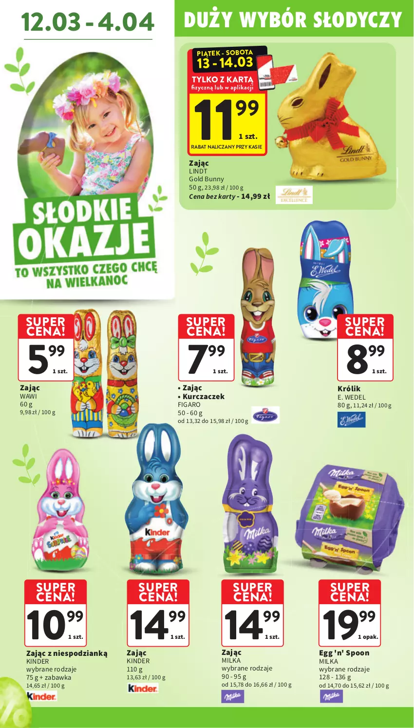 Gazetka promocyjna Intermarche - Gazetka promocyjna - ważna 12.03 do 18.03.2026 - strona 10 - produkty: E. Wedel, Kinder, Królik, Lindt, Milka, Zabawka