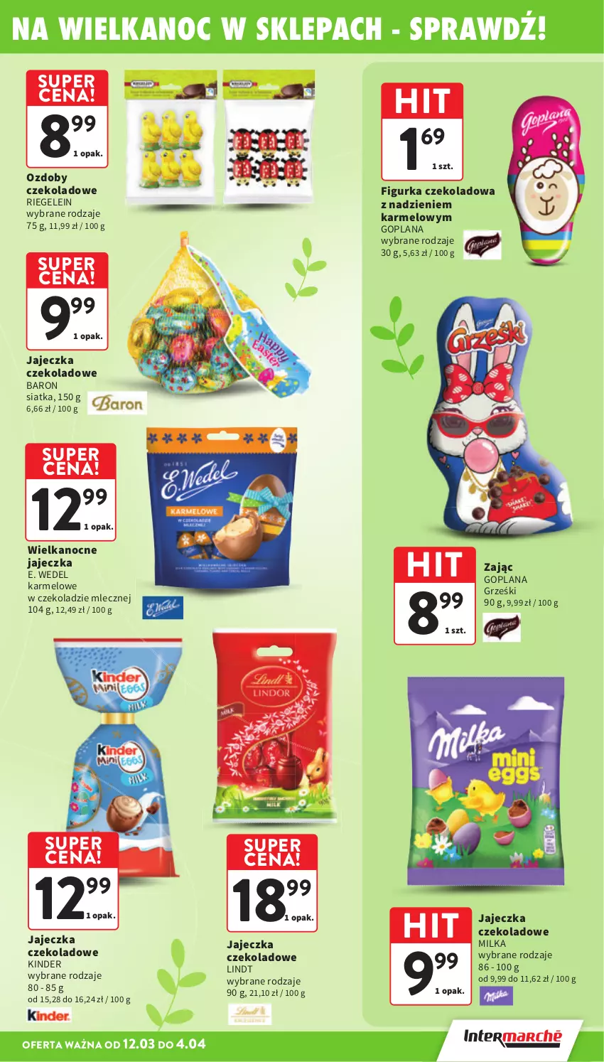 Gazetka promocyjna Intermarche - Gazetka promocyjna - ważna 12.03 do 18.03.2026 - strona 11 - produkty: E. Wedel, Goplana, Grześki, Kinder, LANA, Lindt, Milka, Siatka