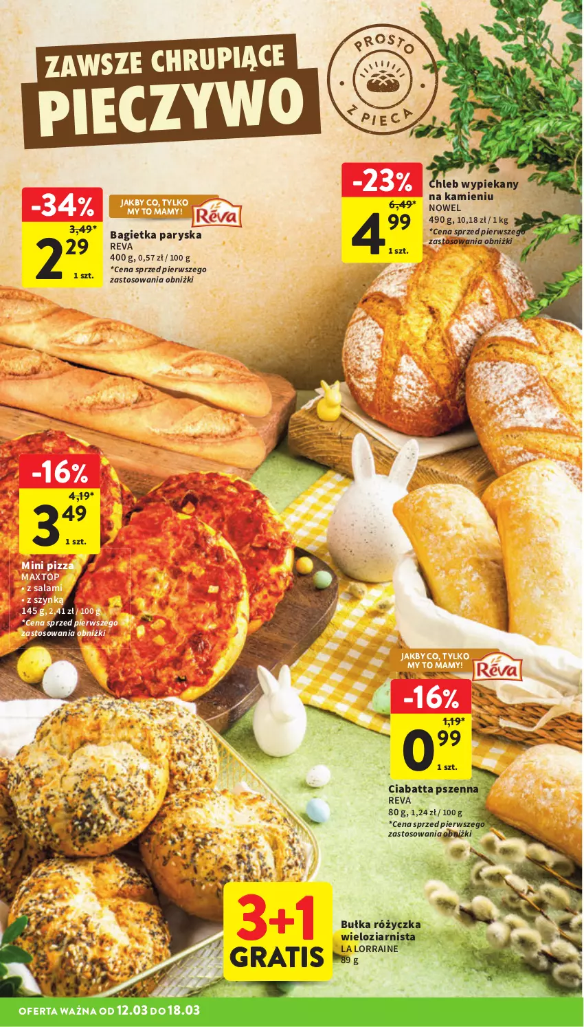 Gazetka promocyjna Intermarche - Gazetka promocyjna - ważna 12.03 do 18.03.2026 - strona 26 - produkty: Bagietka, Bułka, Chleb, Ciabatta, Gra, Piec, Pieczywo, Pizza, Salami, Top