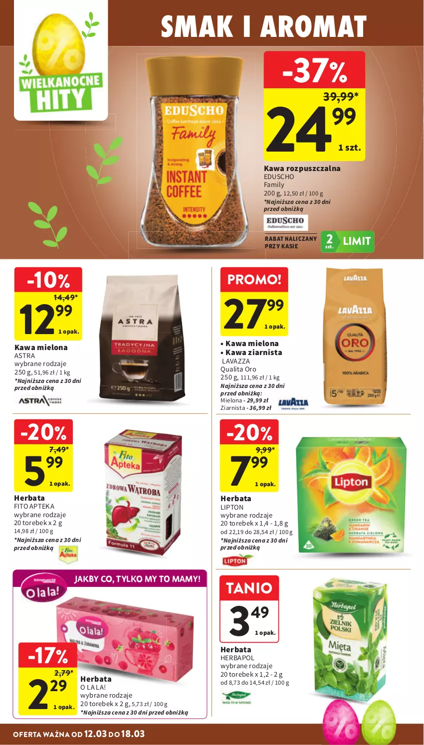 Gazetka promocyjna Intermarche - Gazetka promocyjna - ważna 12.03 do 18.03.2026 - strona 36 - produkty: Apteka, Fa, Herbapol, Herbata, Kawa, Kawa mielona, Kawa rozpuszczalna, Kawa ziarnista, Lavazza, Lipton