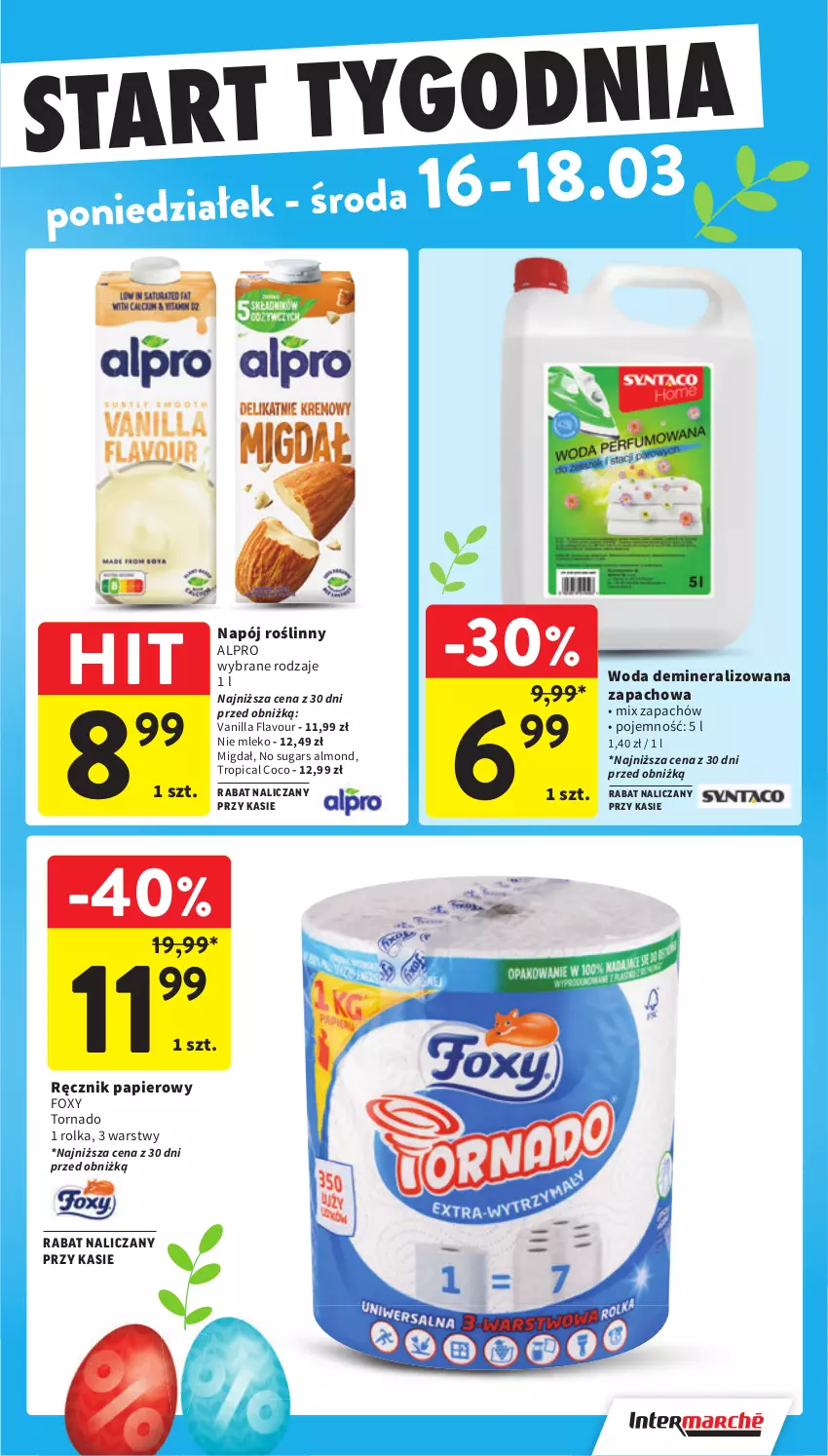 Gazetka promocyjna Intermarche - Gazetka promocyjna - ważna 12.03 do 18.03.2026 - strona 48 - produkty: Alpro, Foxy, Mleko, Napój, Napój roślinny, Papier, Ręcznik, Tropical, Woda