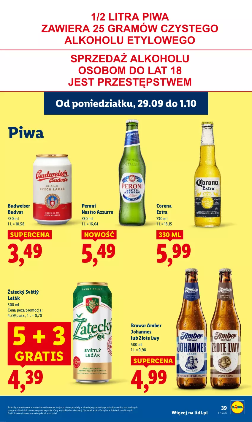 Gazetka promocyjna Lidl - GAZETKA - ważna 29.09 do 01.10.2025 - strona 43 - produkty: Corona Extra, Gra, Piwa, Ser