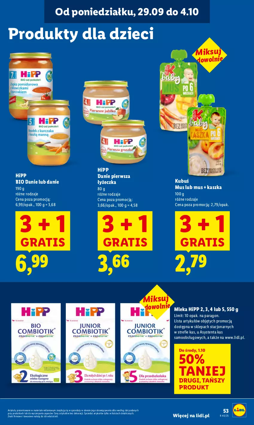 Gazetka promocyjna Lidl - GAZETKA - ważna 29.09 do 01.10.2025 - strona 57 - produkty: Dzieci, Gra, HiPP, Hipp Bio, Kubuś, Mus