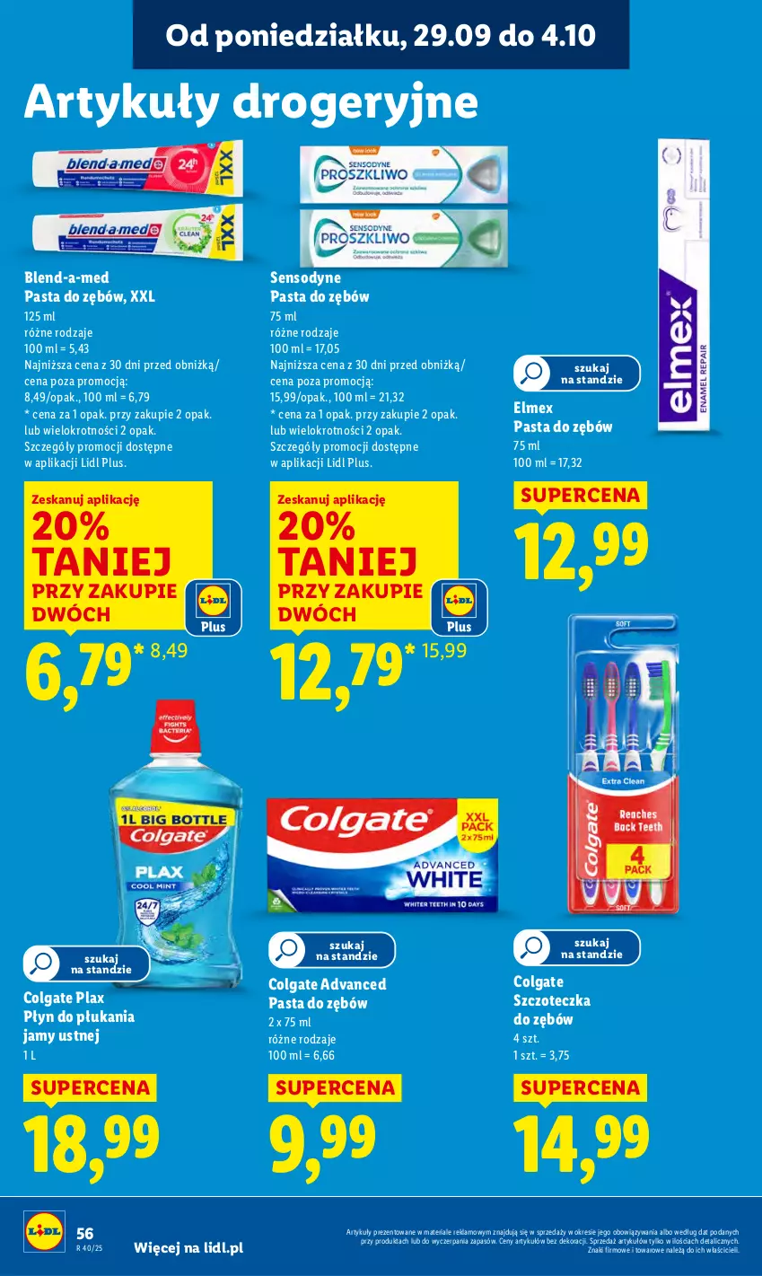 Gazetka promocyjna Lidl - GAZETKA - ważna 29.09 do 01.10.2025 - strona 60 - produkty: Blend-a-Med, Colgate, Elmex, LG, Pasta do zębów, Płyn do płukania, Płyn do płukania jamy ustnej, Sensodyne, Szczoteczka, Szczoteczka do zębów