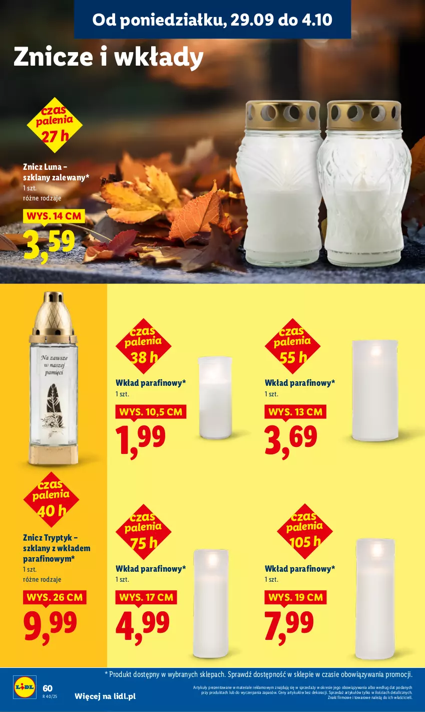 Gazetka promocyjna Lidl - GAZETKA - ważna 29.09 do 01.10.2025 - strona 64 - produkty: Znicz