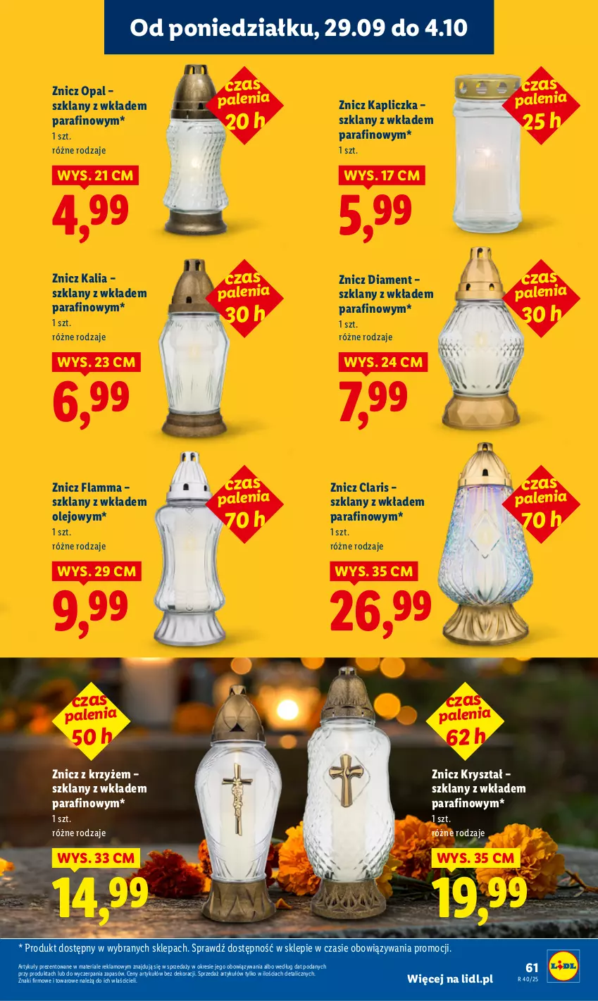 Gazetka promocyjna Lidl - GAZETKA - ważna 29.09 do 01.10.2025 - strona 65 - produkty: Olej, Znicz