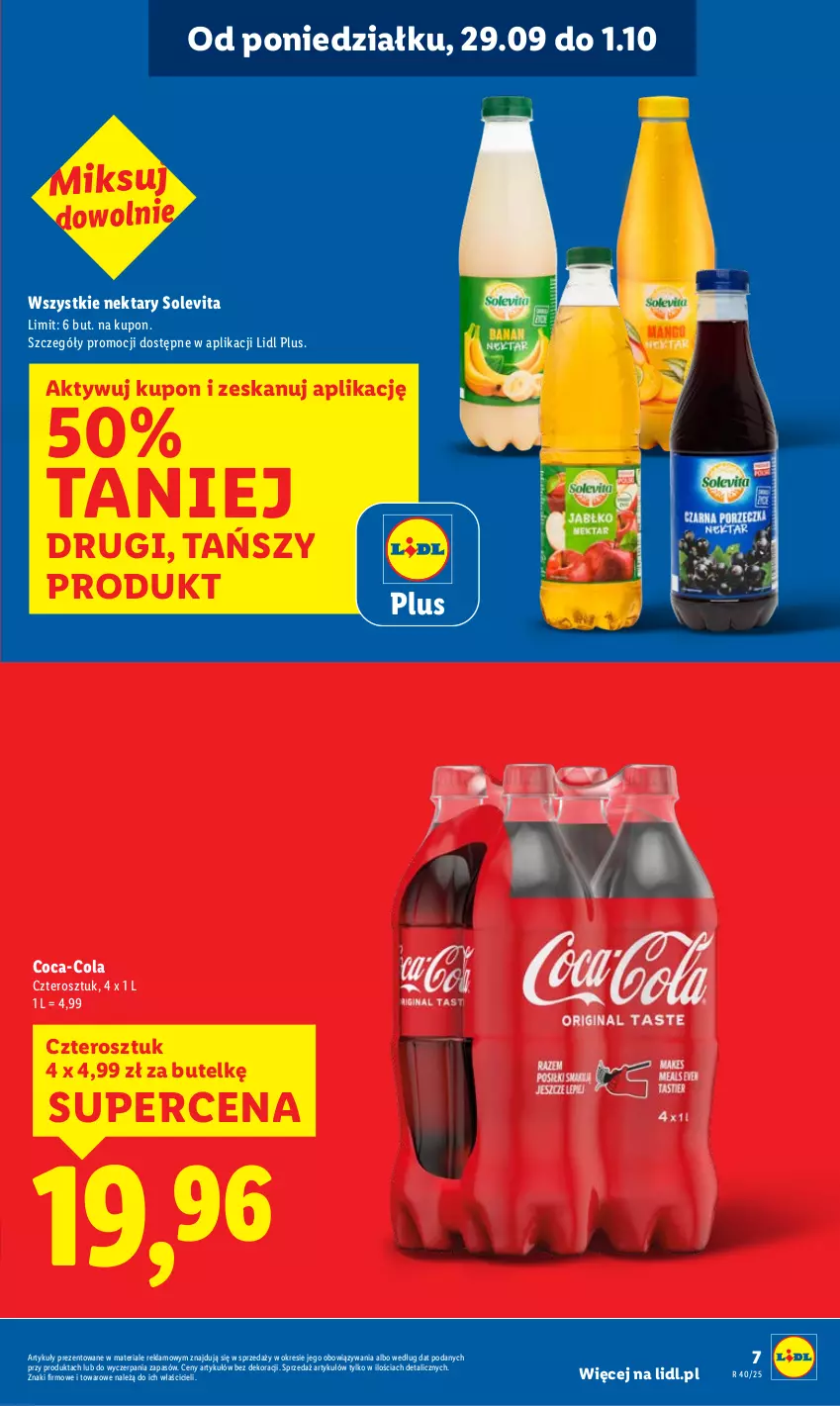Gazetka promocyjna Lidl - GAZETKA - ważna 29.09 do 01.10.2025 - strona 7 - produkty: Coca-Cola, Nektar