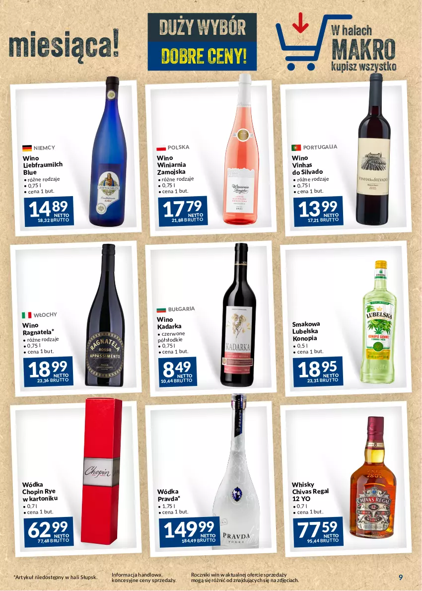 Gazetka promocyjna Makro - Najlepsze oferty - oferta z alkoholem - ważna 25.07 do 21.08.2023 - strona 9 - produkty: Por, Tonik, Whisky, Winiarnia Zamojska, Wino, Wódka