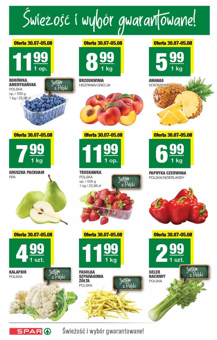 Gazetka promocyjna Spar - Spar - ważna 27.07 do 06.08.2025 - strona 2 - produkty: Ananas, Borówka, Kalafior, Papryka, Papryka czerwona