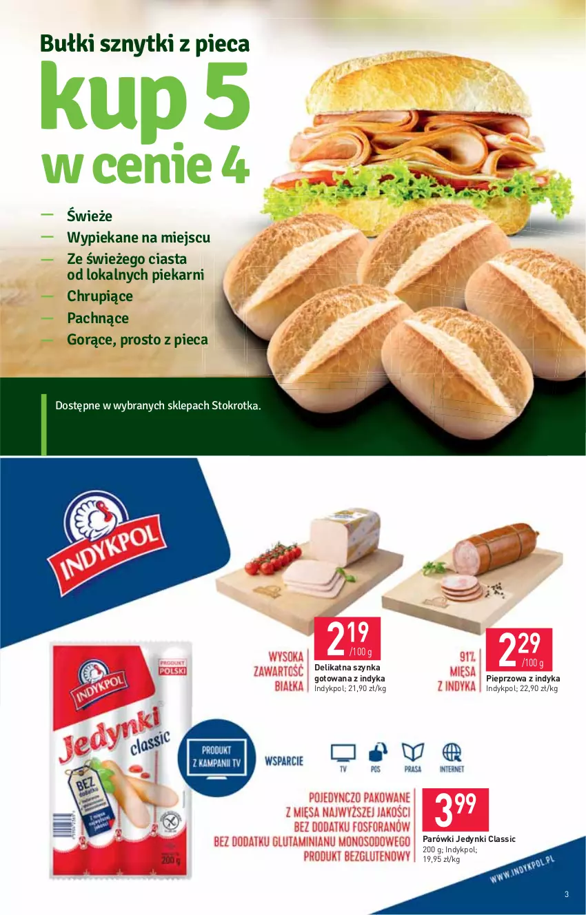 Gazetka promocyjna Stokrotka - Supermarket - ważna 22.04 do 29.04.2021 - strona 3 - produkty: Parówki, Pieprz, Szynka