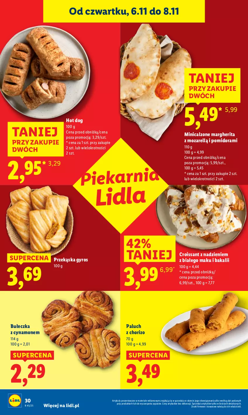 Gazetka promocyjna Lidl - GAZETKA - ważna 06.11 do 08.11.2025 - strona 30 - produkty: Anew, Croissant, Gyros, Hot dog