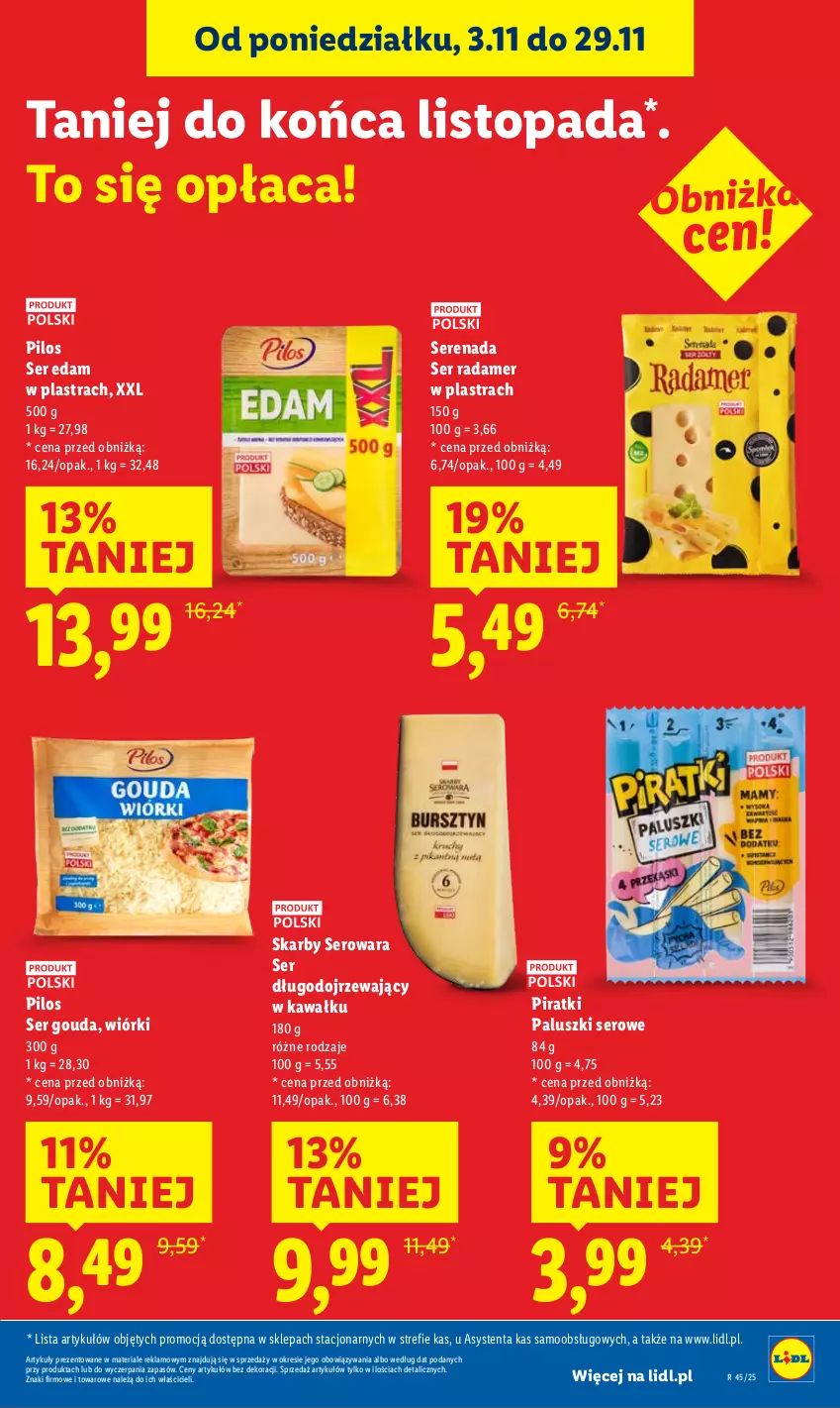 Gazetka promocyjna Lidl - GAZETKA - ważna 06.11 do 08.11.2025 - strona 37 - produkty: Edam, Gouda, Kawa, Pilos, Radamer, Ser, Ser długodojrzewający, Top