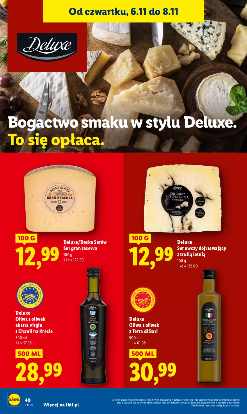 Gazetka promocyjna Lidl - GAZETKA - ważna 06.11 do 08.11.2025 - strona 44 - produkty: Deska serów, Gin, Gra, Oliwa, Oliwa z oliwek, Ser, Ser owczy
