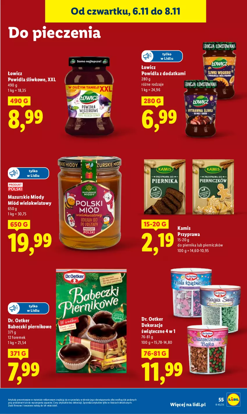 Gazetka promocyjna Lidl - GAZETKA - ważna 06.11 do 08.11.2025 - strona 61 - produkty: Babeczki, Dr. Oetker, Kamis, Miód, Piec, Piernik