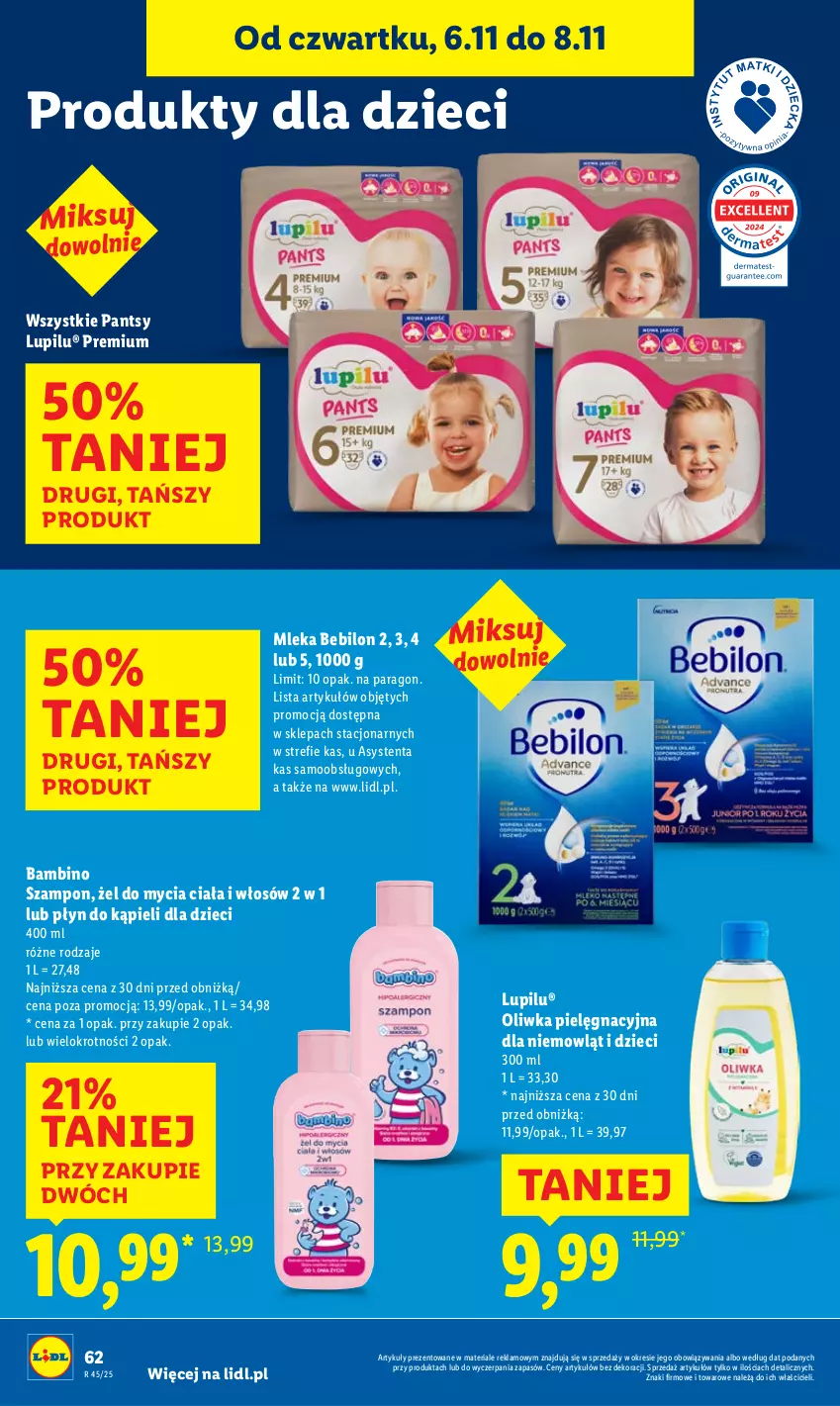 Gazetka promocyjna Lidl - GAZETKA - ważna 06.11 do 08.11.2025 - strona 64 - produkty: BEBILON, Dzieci, Płyn do kąpieli, Szampon