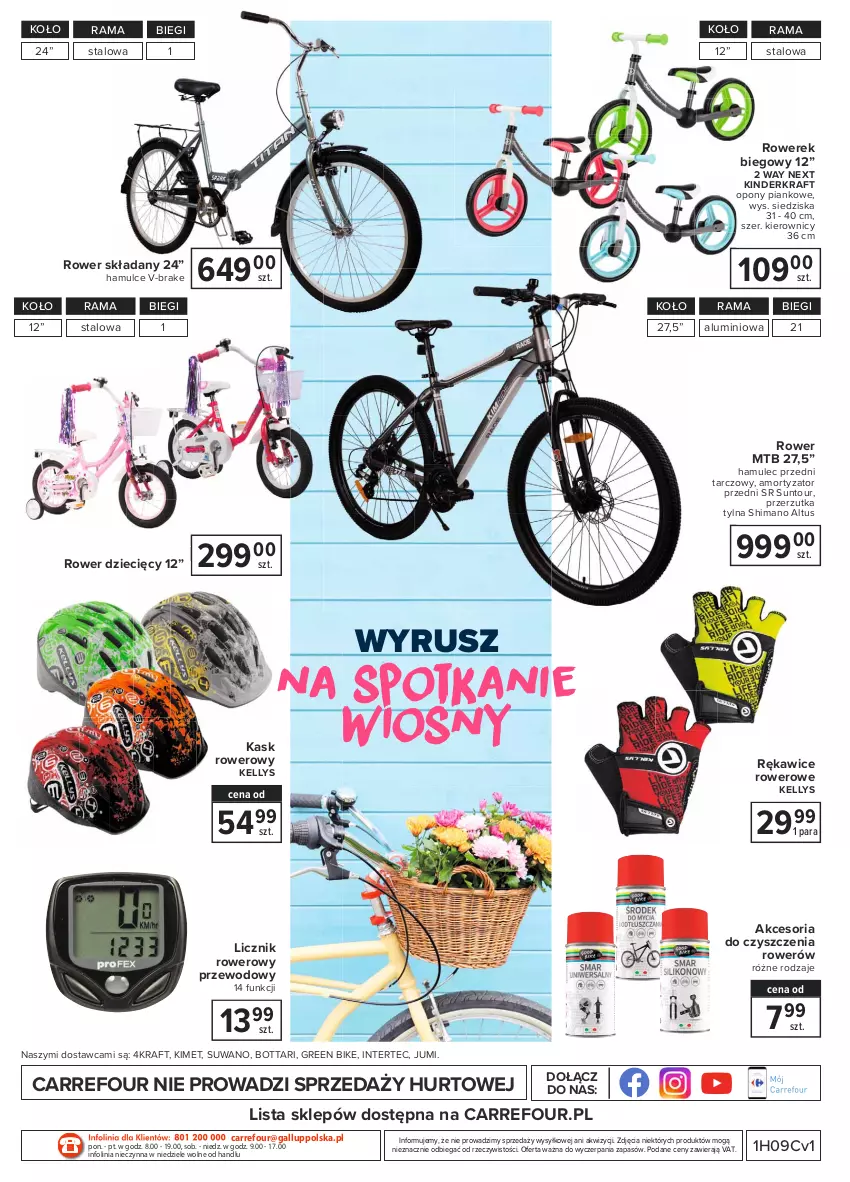 Gazetka promocyjna Carrefour - Gazetka Zaproś wiosnę do domu i ogrodu - ważna 01.03 do 13.03.2021 - strona 8 - produkty: Dzieci, Kask, Kinder, Mule, O nas, Opony, Rama, Rękawice, Rower, Rowerek