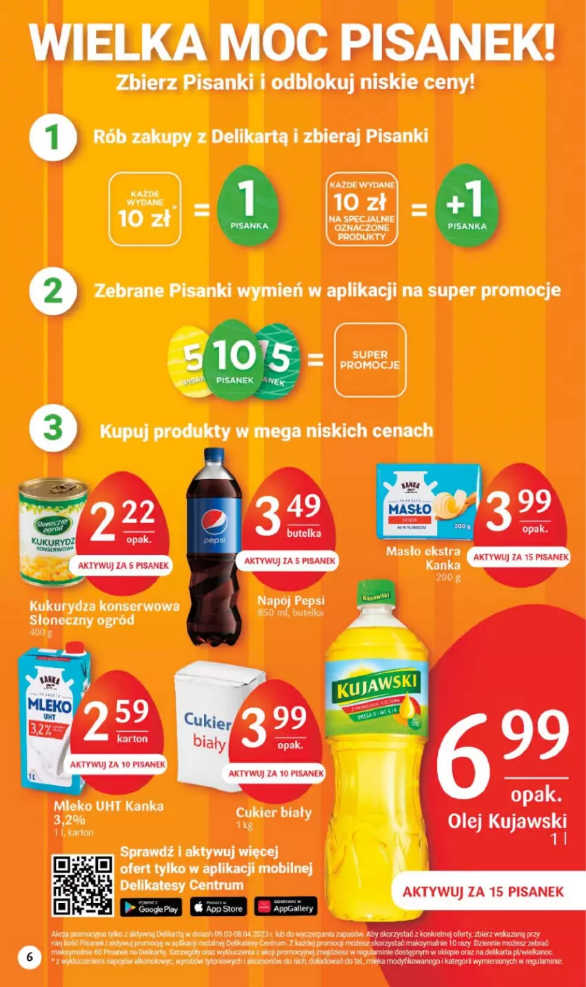 Gazetka promocyjna Delikatesy Centrum - Gazetka DC10 - ważna 09.03 do 15.03.2023 - strona 6 - produkty: Cukier, Kukurydza, Kukurydza konserwowa, Masło, Napój, Ogród, Pepsi, Rum, Sanki, Ser