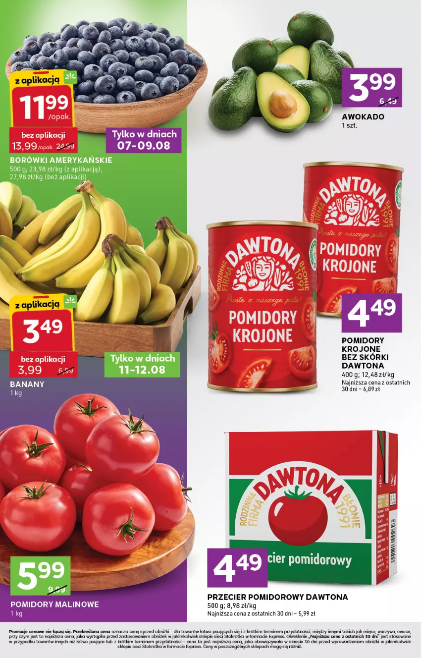 Gazetka promocyjna Stokrotka - Stokrotka Express - ważna 07.08 do 12.08.2025 - strona 2 - produkty: Dawtona, Mięso, Owoce, Pomidory, Pomidory krojone
