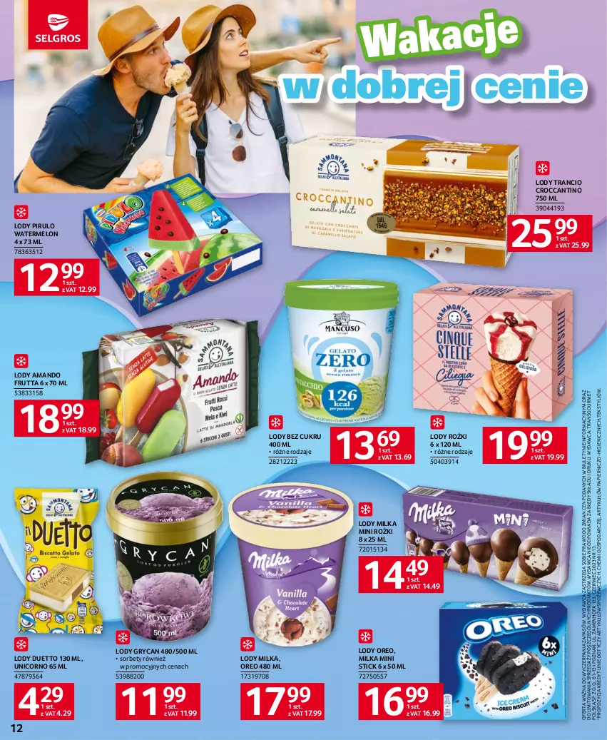 Gazetka promocyjna Selgros - Katalog Urlop - ważna 04.05 do 30.06.2023 - strona 12 - produkty: Fa, Gry, Lody, Melon, Milka, Oreo, Papier, Tran