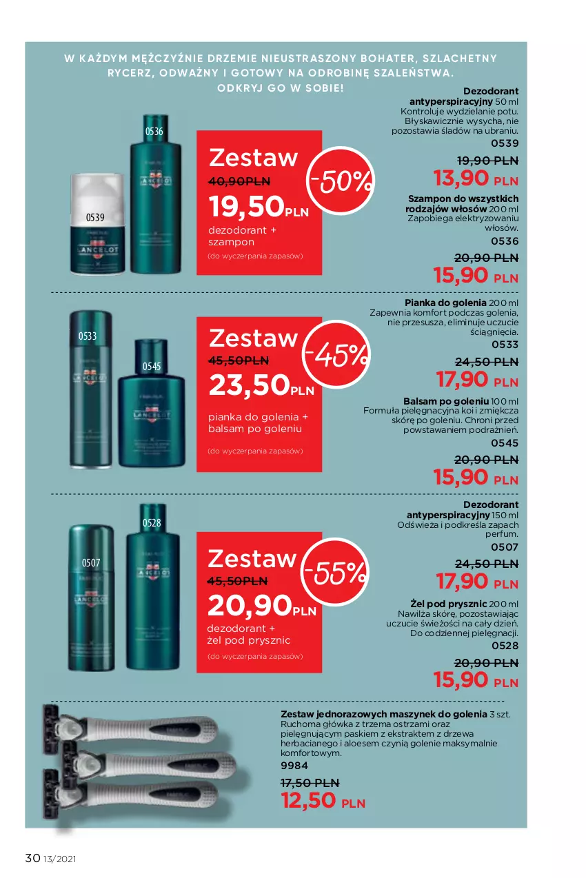 Gazetka promocyjna Faberlic - Gazetka - ważna 06.09 do 26.09.2021 - strona 30 - produkty: Balsam po goleniu, Dezodorant, Perfum, Pianka do golenia, Szampon