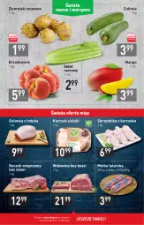 Gazetka promocyjna Stokrotka - Market - Gazetka - ważna od 07.07 do 07.07.2021 - strona 3 - produkty: Kurczak, Golonka z indyka, Ziemniaki, Skrzydełka z kurczaka, Boczek, Brzoskwinie, Wołowina, Metka tatarska, Mango, Wołowina bez kości, Boczek wieprzowy