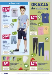 Gazetka promocyjna Aldi - Gazetka - ważna od 30.04 do 30.04.2021 - strona 28 - produkty: Gin, Bermudy, Karp, T-shirt, Skarpetki, Wełna, Legginsy, Dzieci, Pocopiano, Control