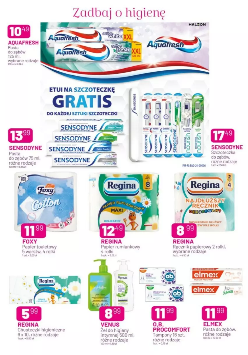 Gazetka promocyjna Drogerie Natura - ważna 10.01 do 31.01.2025 - strona 6 - produkty: Chusteczki, Elmex, Gin, Gra, Papier, Papier toaletowy, Pasta do zębów, Ręcznik, Rolki, Rum, Sensodyne, Szczoteczka, Szczoteczka do zębów, Tampony, Venus